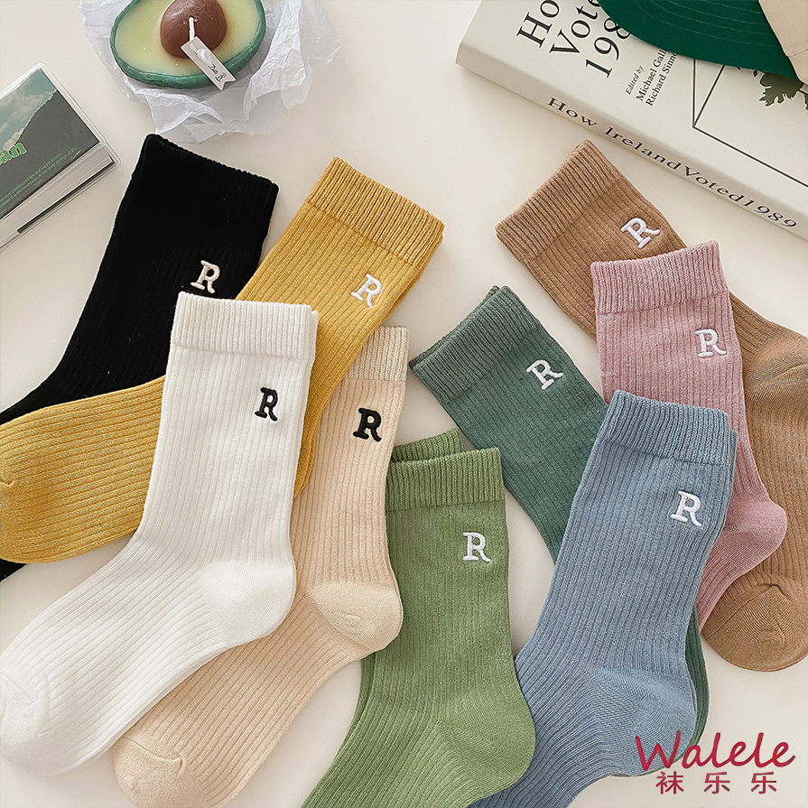 Πολύχρωμες κάλτσες R-Letter Mid-Calf