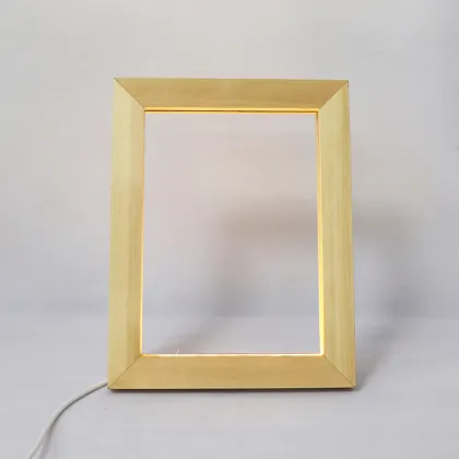 Hot Sale Oak Photo Frame with LED Night Light Table Lamp