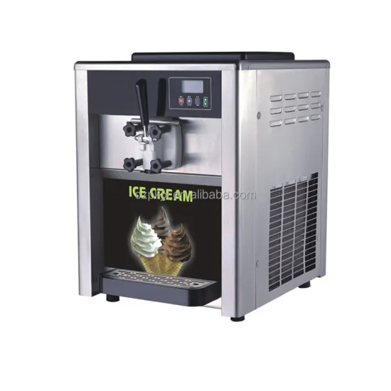 High Productivity Commercial Table Top Soft Ice Cream Machine - 3 Flavors Stainless Steel Electric