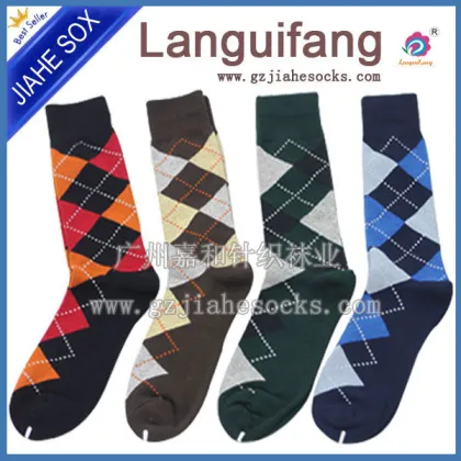 Classical Argyle Men Dress Socks Customized Socks Manufacturer