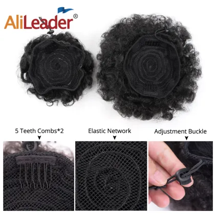 AliLeader High Temperture Fiber Hair Bun Afro Curly Chignon For Women Synthetic Large Chignon