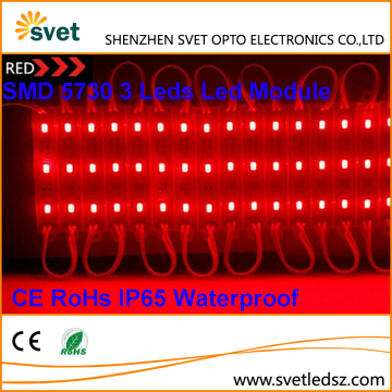 Good Price SMD 5730 3 Leds Led Module Red CE RoHs DC12V IP65 Waterproof