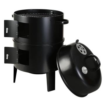 Outdoor Portable 3 in 1 Barbecue Grill Stainless Steel Charcoal BBQ Smoker Grills