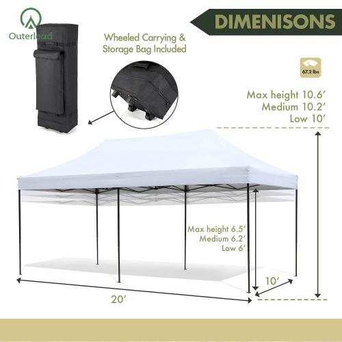 Easy Pop Up Canopy Tent Outerlead 10`x20` Heavy-Duty Pop-Up Canopy & Instant Shelter Factory