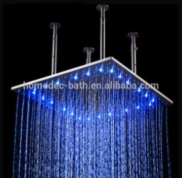led color changing rainfall square shower head 20 inches