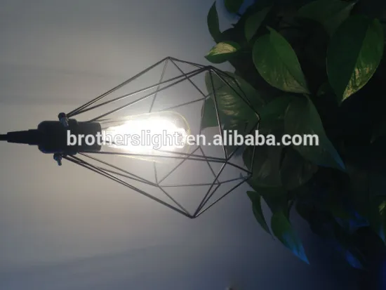 Vintage iron pendant light for edison bulb diamond bird cage type
