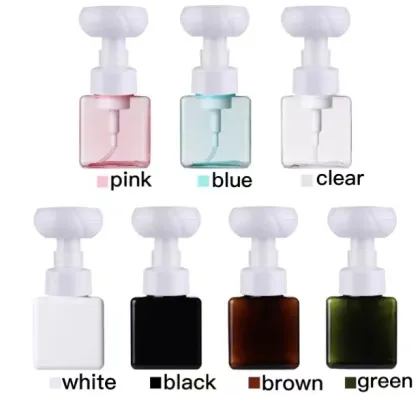 Facial cleanser foam bottles with flower shape pump