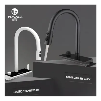 Copper Digital Display Feiyu Waterfall Pull Kitchens Faucet