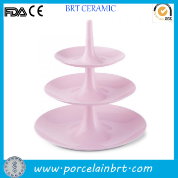 Triple pink fancy 3-layer Wedding Cake Stand