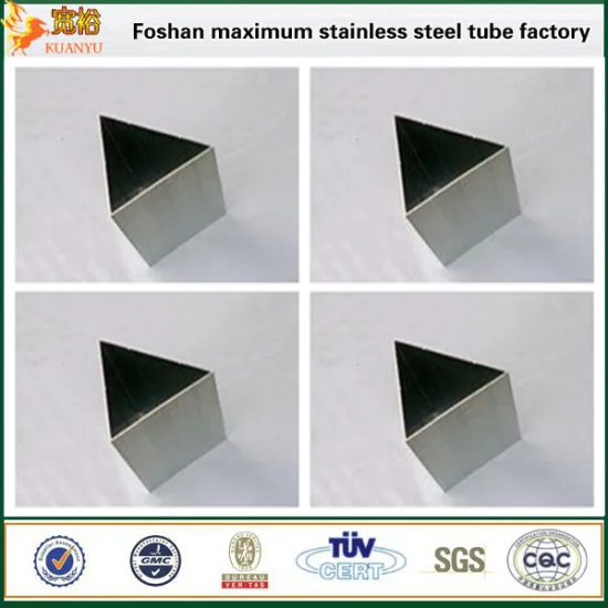 ss304 mirror polish finish triangle stainless steel decorative tube