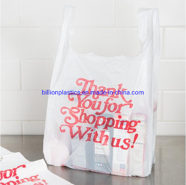 Distributors Company Plastic Food Bag Supermarket Plastic Bag Printed Vest Handles LDPE/HDPE Shopping Plastic Bags with Own Logo