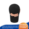 Topi Bisbol Bordir Patch Hitam Dicuci