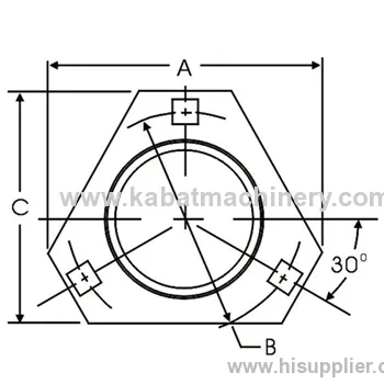 Triangular 3-bolt Hole Self-aligning Mounting Flanges 