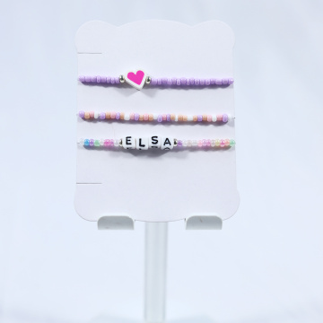 6 mm vierkante letter Bead Girl armband