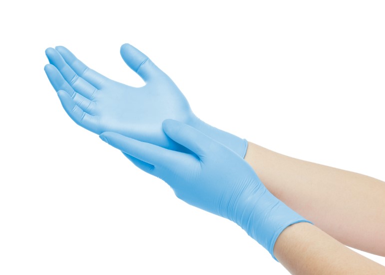 Pulverfreie blaue Haushaltssicherheit Nitrilhandschuhe