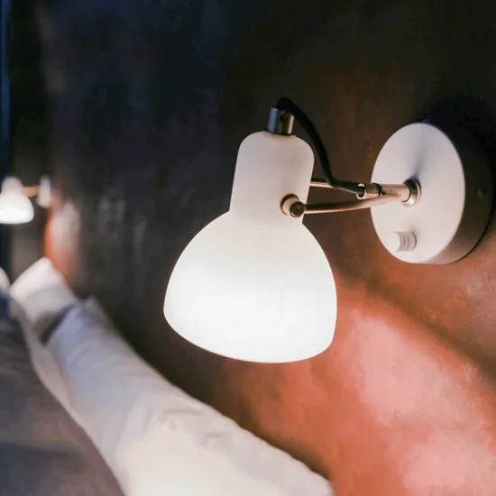 Nordic Simple Opal White Glass Shade Wall Sconce LED Lamp