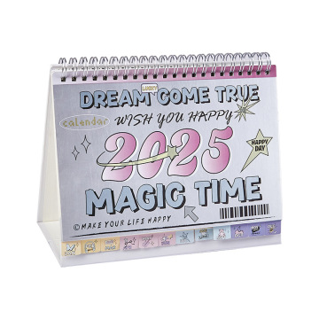 2025 Retro Style Desk Calendar - Creative Coil Design