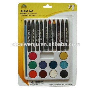 20pcs watercolor artist paint coloring water sets with crayons
