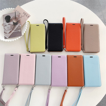 Leather Card Holder Wallet Case with Hand Strap for iPhone 15/14/12/11/14 Pro/13 Pro Max Mini XR SE