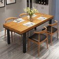 Mesa de comedor de madera maciza moderna para el hogar