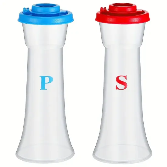 PP Salt and Pepper Shakers with Lids: Large, Moisture-Proof Containers with Hourglass Design for Covered Salt and Pepper Holding