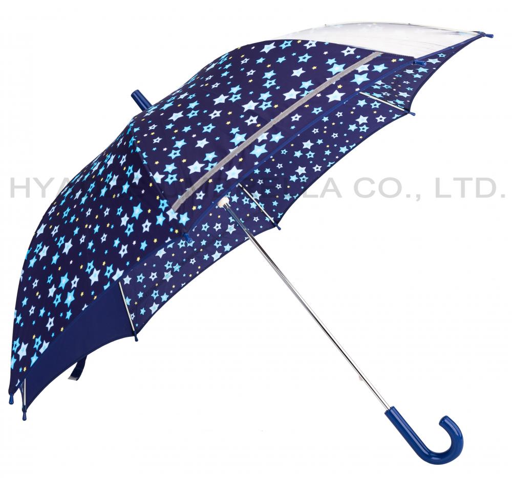 Reflektierender offener Regenschirm der Kindersicherheit des Jungen