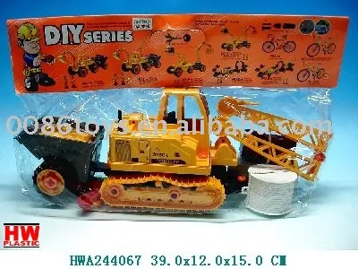 Various toy construction truck