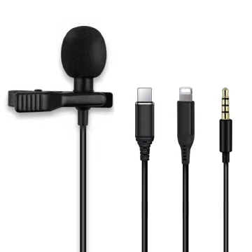 โรงงานผลิตไมโครโฟน Lavalier - Mini Mic สำหรับ vlogging (3.5 มม./type -c/Lightning) สำหรับ iPhone และ Android
