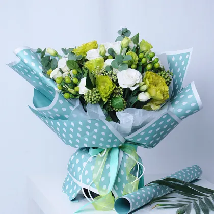 Raindrop pattern flower packaging wrapping paper