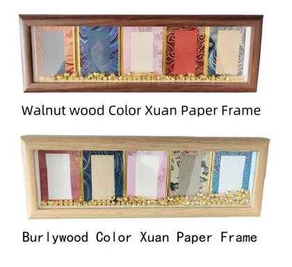 Min 5 pcs 8.5*5.8cm Xuan Paper Art Paper hard silk art paper Painting Frame Artcrafts Calligraphy Artworks Hollow Frame