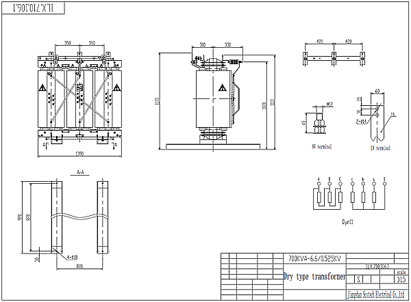 700KVA dry type transformer drawing