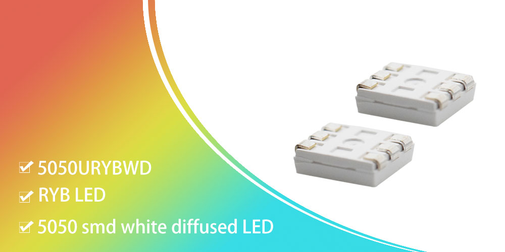 5050URYGWD Tri-color LEDs Standard LEDs 5050 SMD RYB LED Red Blue Yellow LED