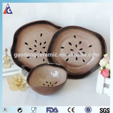 brown color glaze ceramic dinnerware set