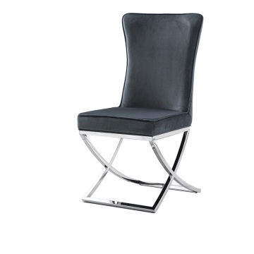 Black Velvet Dining Chair gold leg