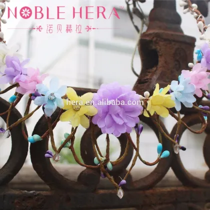 Romantic Wedding Elegant Fascinator Bridal Veil Headwear Boho Wreath