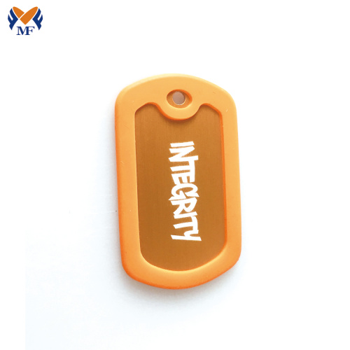 Anodized aluminum dog tag with custom logo