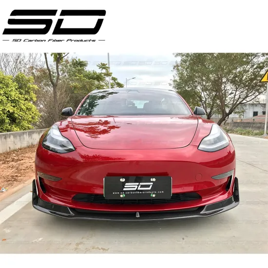 V Style Dry Carbon Fiber Car Accessories Full Set for Tesla Model 3