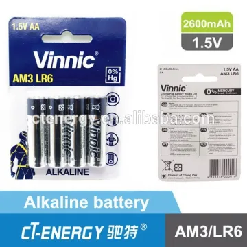 Long discharge 380mins Vinnic AM3 aa/lr6 am3 alkaline battery