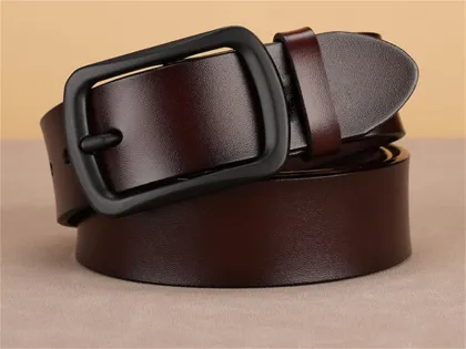 Elegant Business Cowhide Pin Buckle Men's Belt
