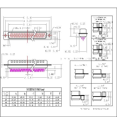 MHDB01-MXXXX D-SUB MALE High density Solder type Machine Pin