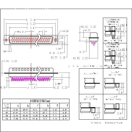 MHDB01-MXXXX D-SUB MALE High density Solder type Machine Pin