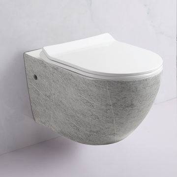 Suspended Design Wall-Hung Toilet Manufacturers with Wall Flush and Marble Finish