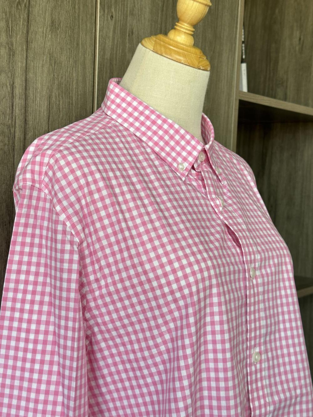 plaid women work shirts with long sleeves