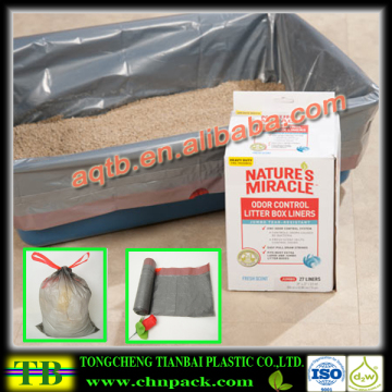 wholesale disposable heavy duty diposal cat pan liner with drawstring