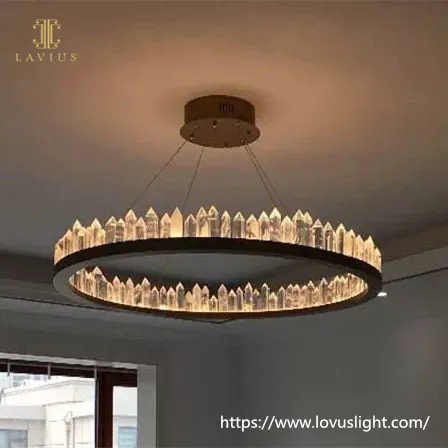 Classical crystal shape circular ring crystal chandelier Custom crystal pendant light for villa