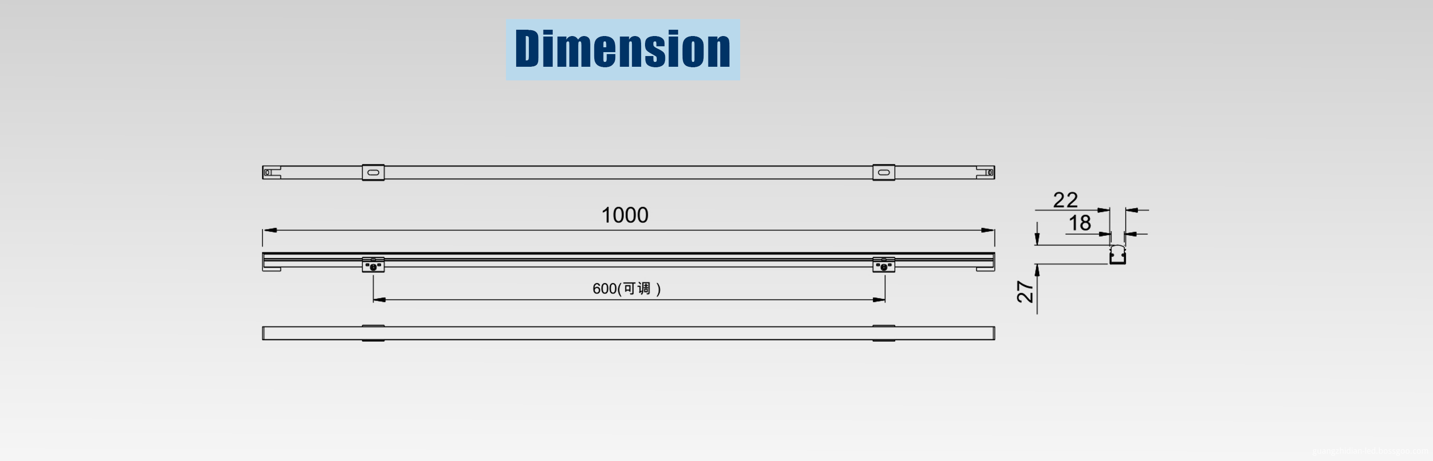 ALUMINUM LED OUTLINE LIGHTING DIMENSION