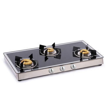 Customized 3 Burner Gas Stove with Tempered Glass Panel