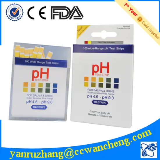 100 ph test strips, 4.5-9.0 ph test, saliva ph strips