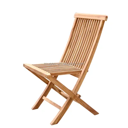 Folding Teak Outdoor Furniture Set: Terrace Wood Chair and Small Table