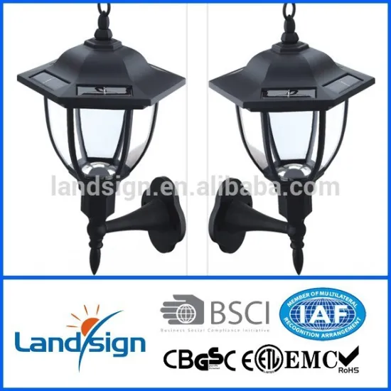 solar powered outdoor wall light made by Cixi landsign